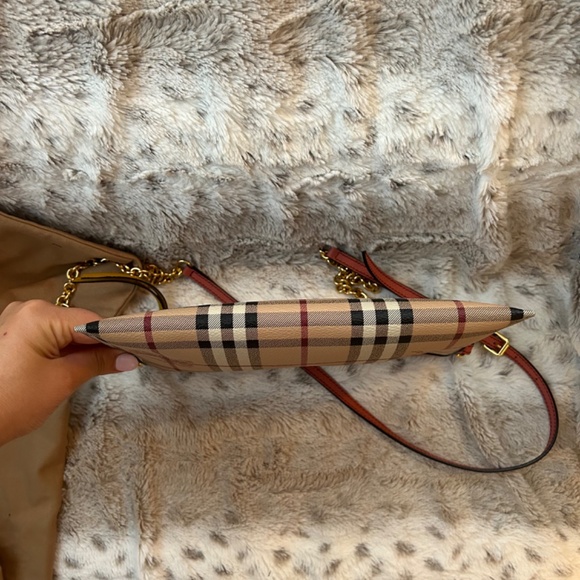 Burberry Dusty Pink Peyton Horse Check Crossbody Bag - Picture 9 of 9